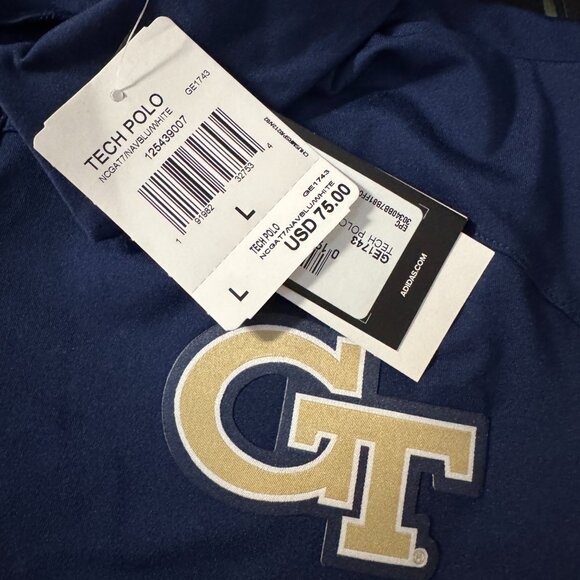 Adidas Georgia Tech GT Yellow Jackets Football Team Issue Polo Shirt Mens NEW - Picture 7 of 7